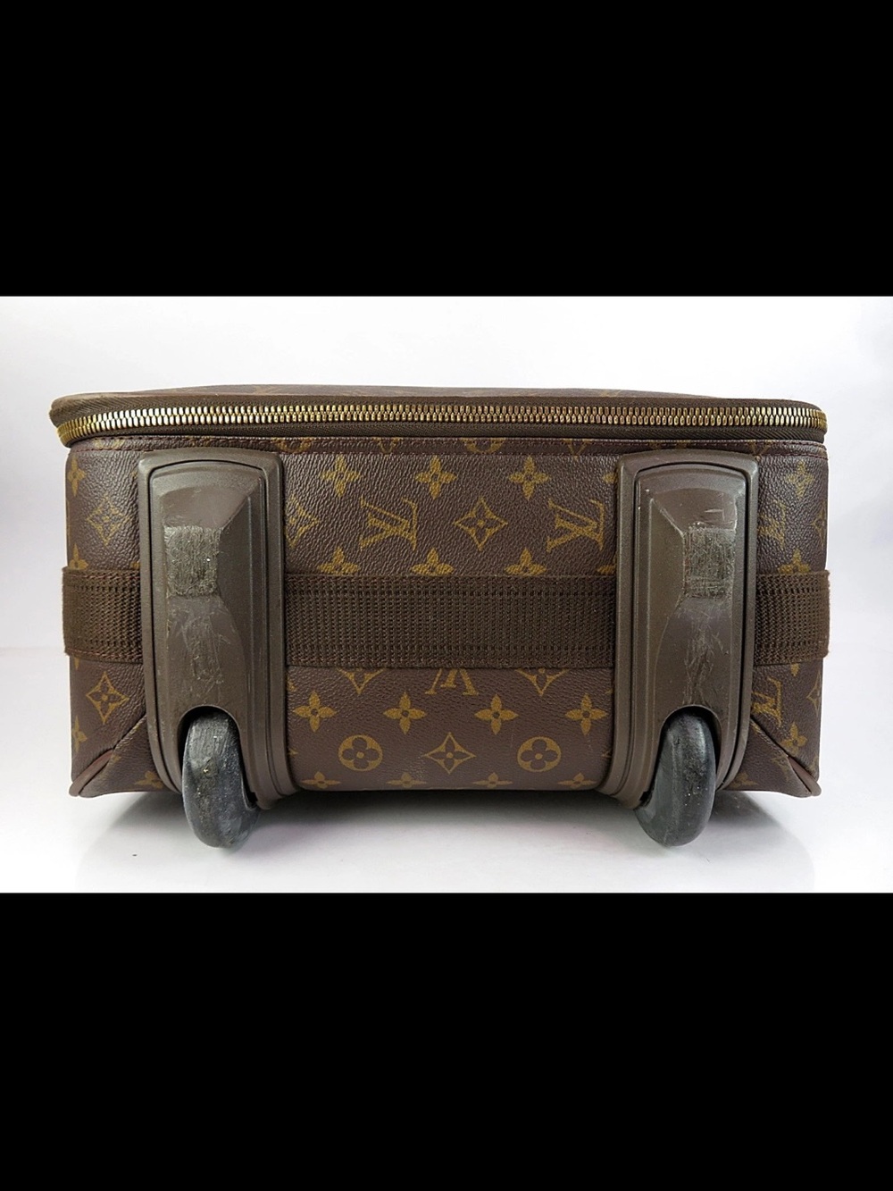 Louis Vuitton Brown Monogram Carry-On Suitcase with Leather Trim - Picture 5 of 16